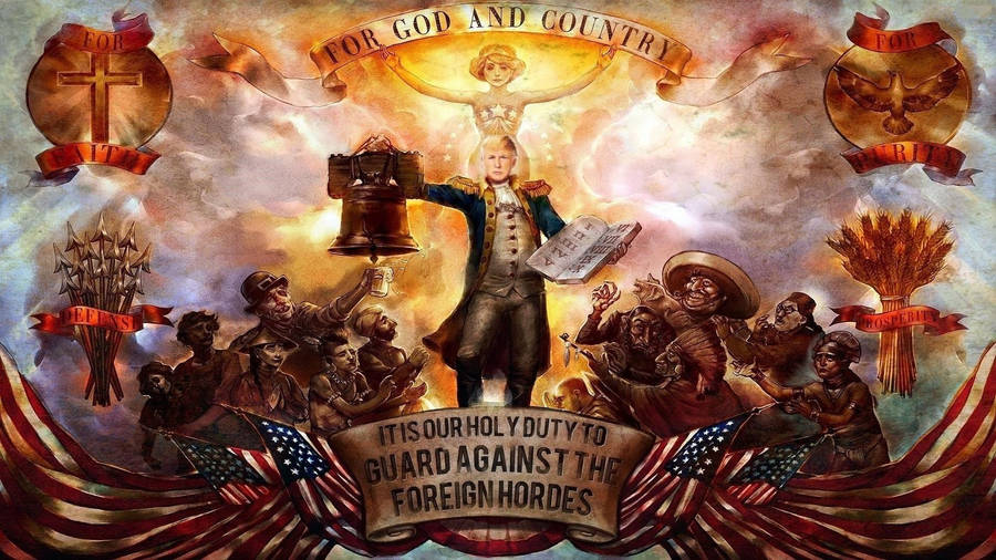 Trump For God And Country Propaganda Wallpaper