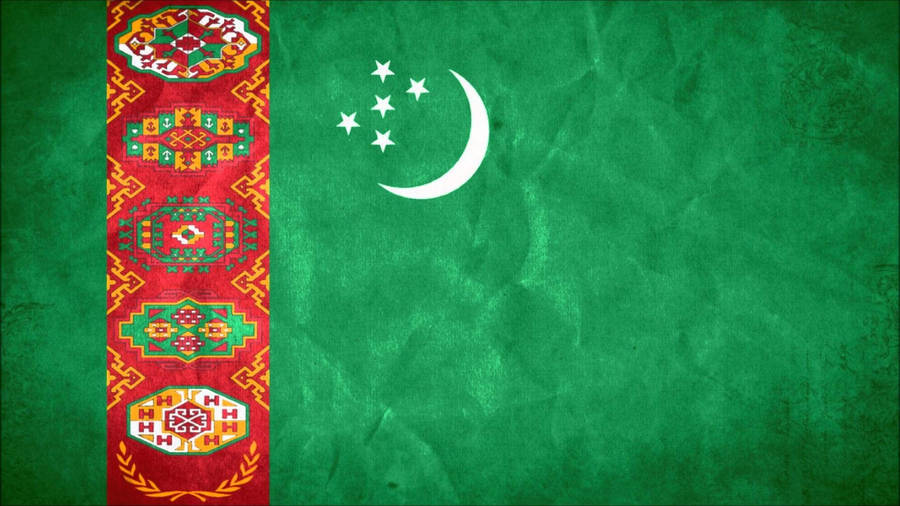 Turkmenistan Flag On Paper Wallpaper