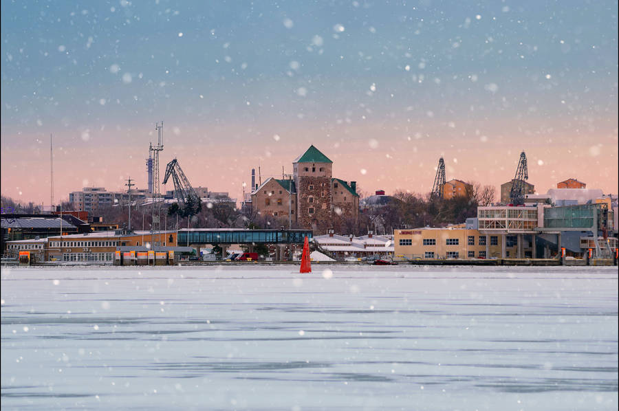 Turku Frozen Castle Wallpaper