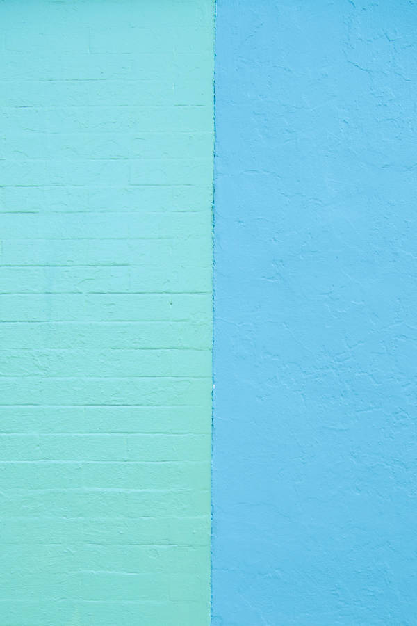 Turquoise And Light Blue Brick Wall Texture Wallpaper