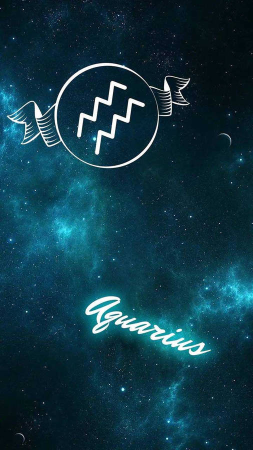 Turquoise Aquarius Zodiac Sky Wallpaper