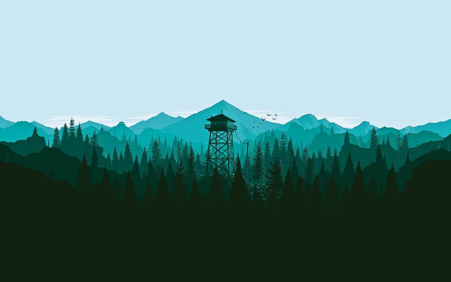 Turquoise Firewatch Tower Wallpaper