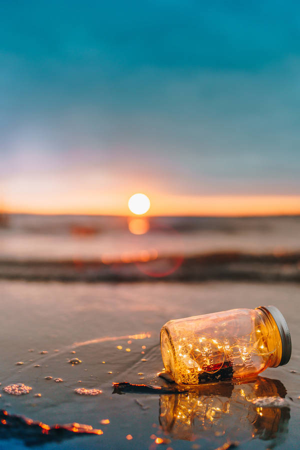 Tuvalu Jar And Sunset Wallpaper