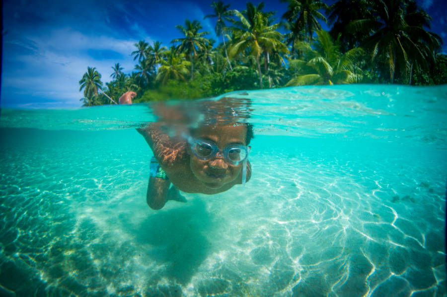 Tuvalu Person Swimming Wallpaper