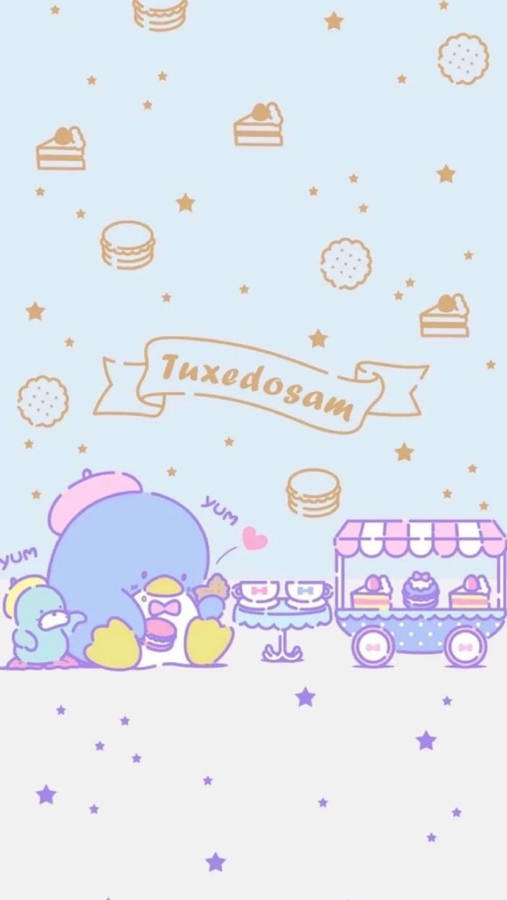 Tuxedo Sam Desserts Pastel Aesthetic Wallpaper