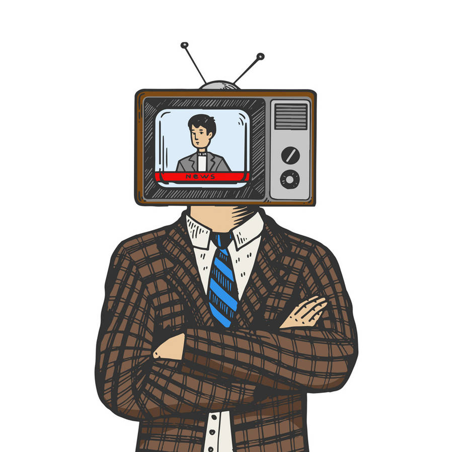 Tv Head Man Vector Wallpaper