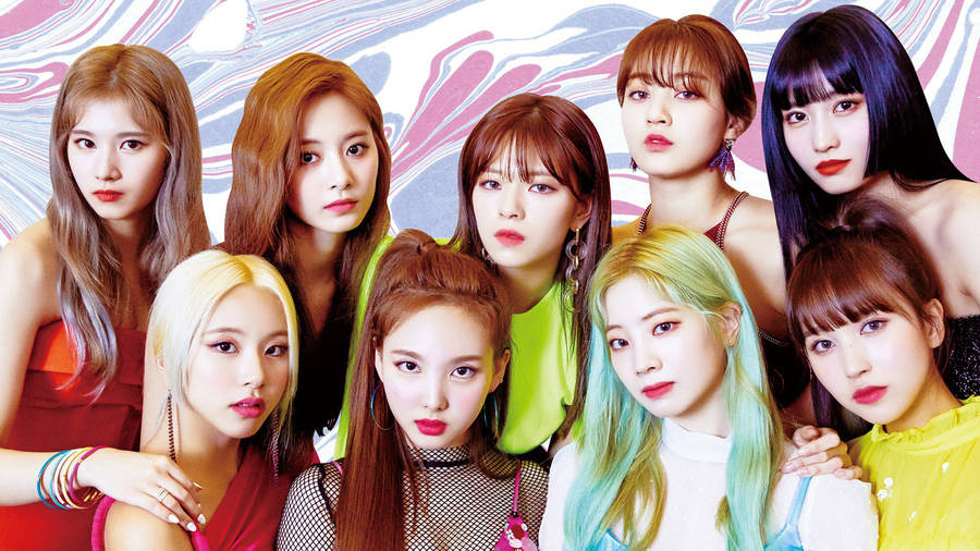 Twice 4k In Abstract Backdrop Wallpaper