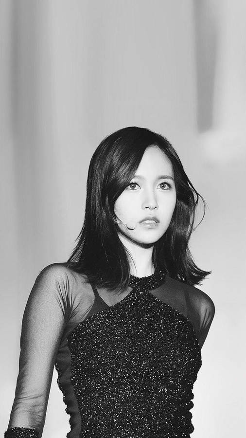 Twice Member Mina In Sheer Black Top Wallpaper