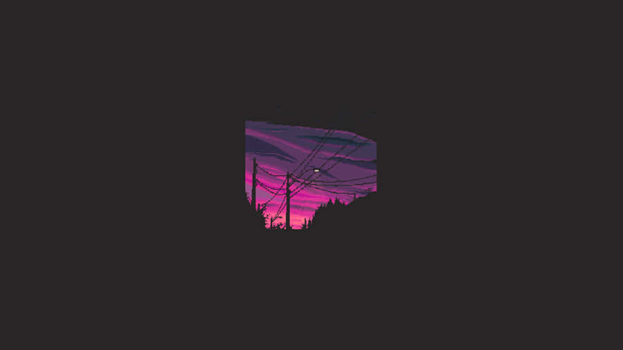 Twilight Silhouette Powerlines Wallpaper