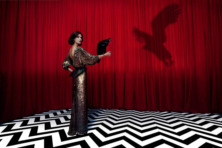 Twin Peaks With Elegant Woman Wallpaper