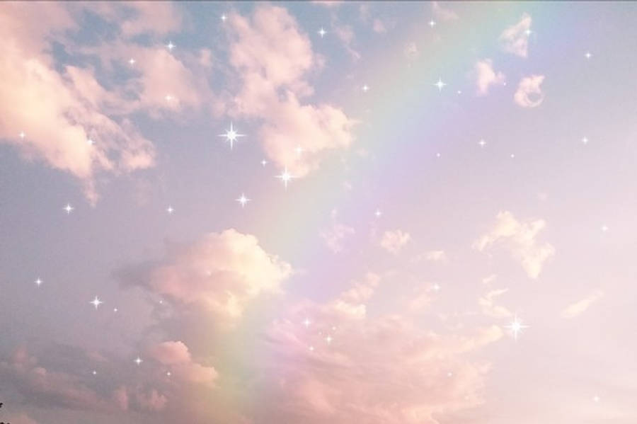 Twinkling Clouds Aesthetics Wallpaper