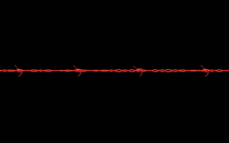 Twisted And Tangled Barbed Wires In Red And Black Wallpaper
