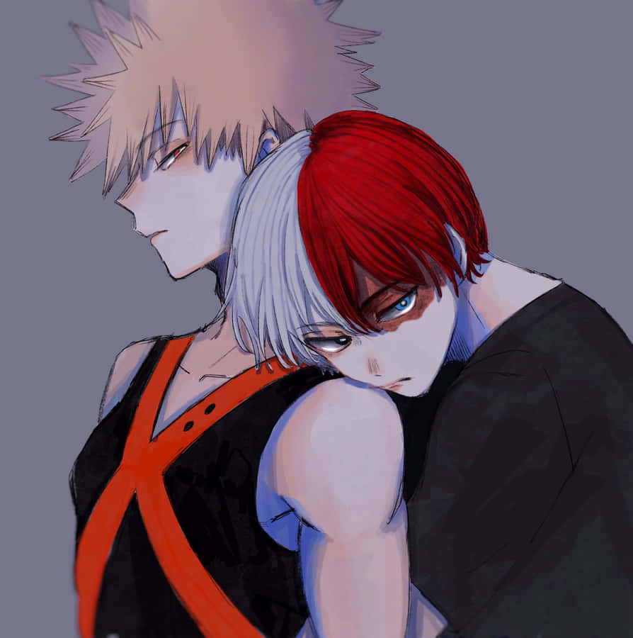 Two Anime Characters Hugging Each Other Wallpaper