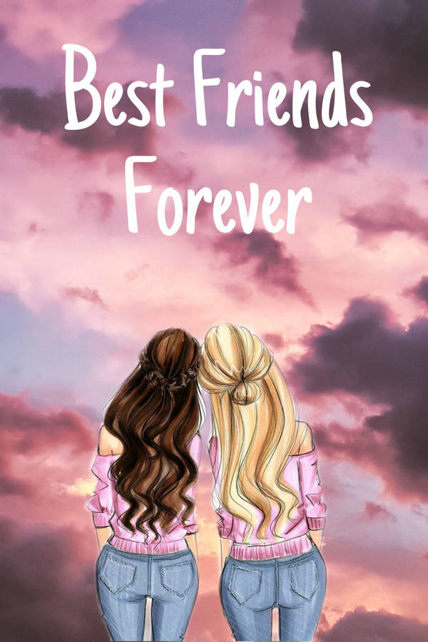 Two Bff Pink Skies Wallpaper