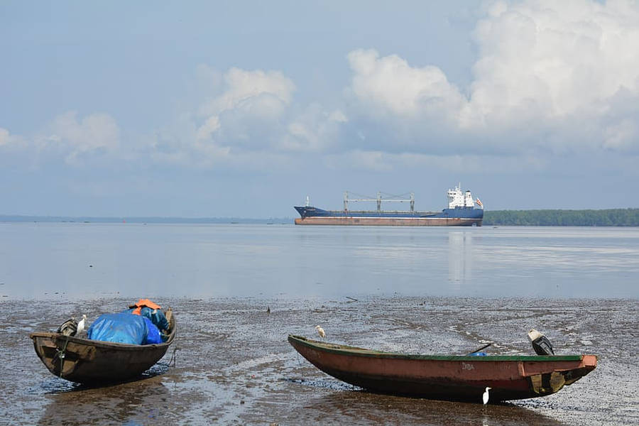 Two Boats Seashore Cameroon Wallpaper