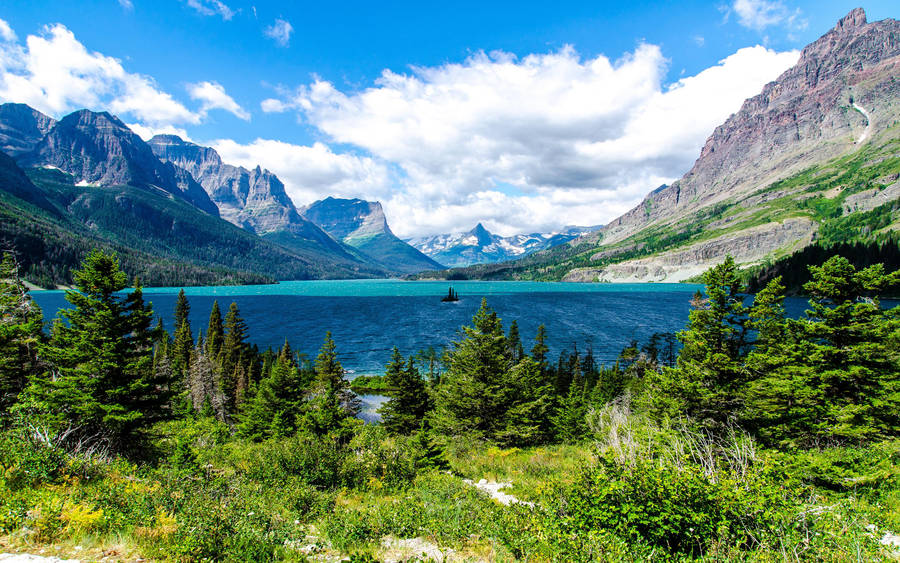 Two Colored Lakes Montana Wallpaper