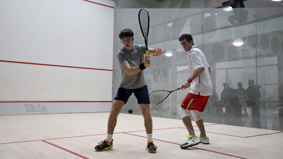 Two Men Playing Squash Wallpaper