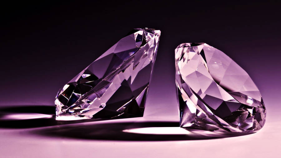 Two Purple Diamond Jewels Wallpaper