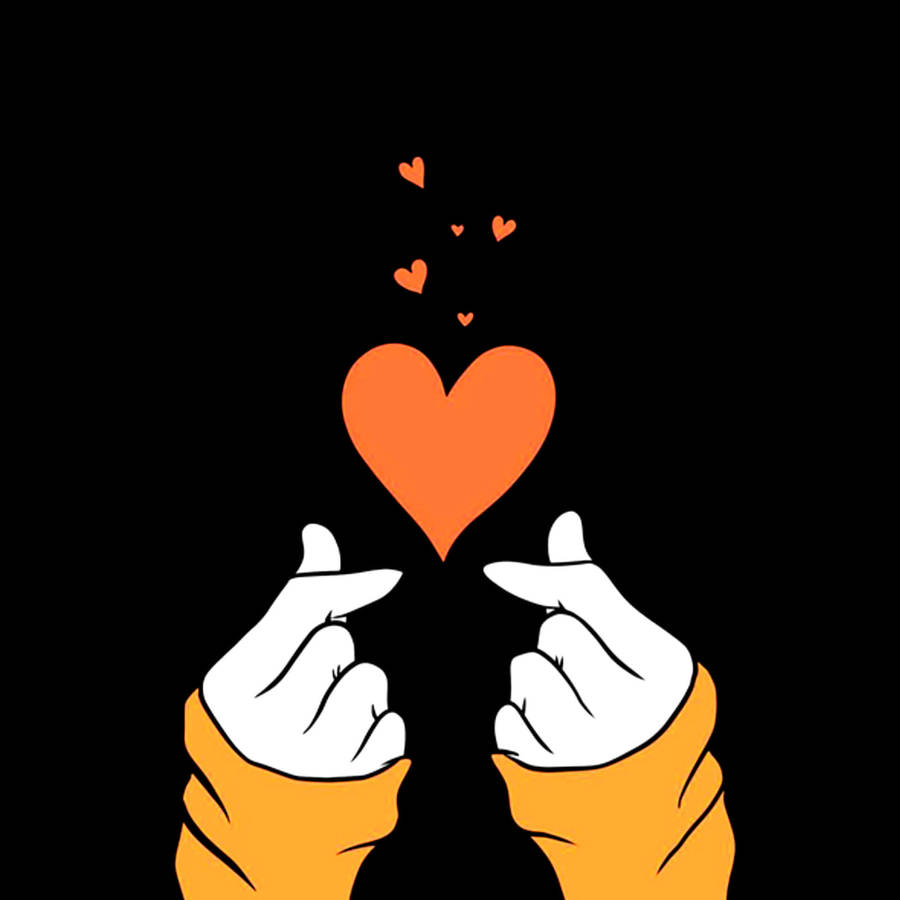 Two Saranghae Finger Hearts Wallpaper