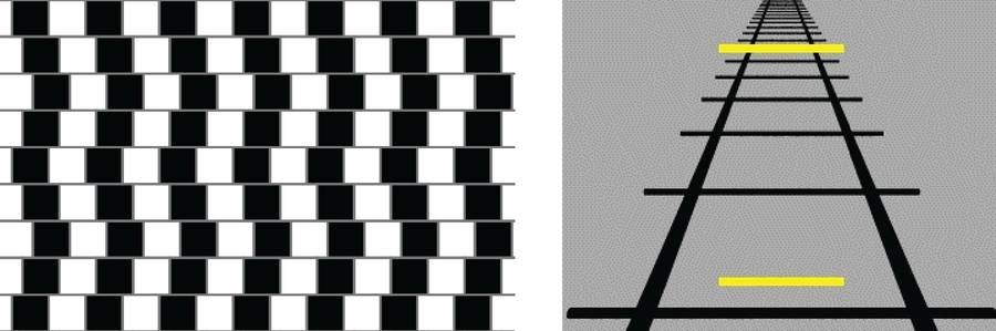 Two Sets Of Ambiguous Optical Illusions Wallpaper