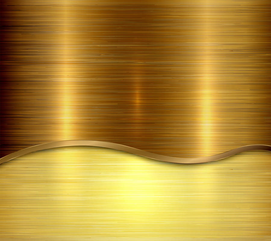 Two Shiny Plain Gold Steel Sheets Wallpaper