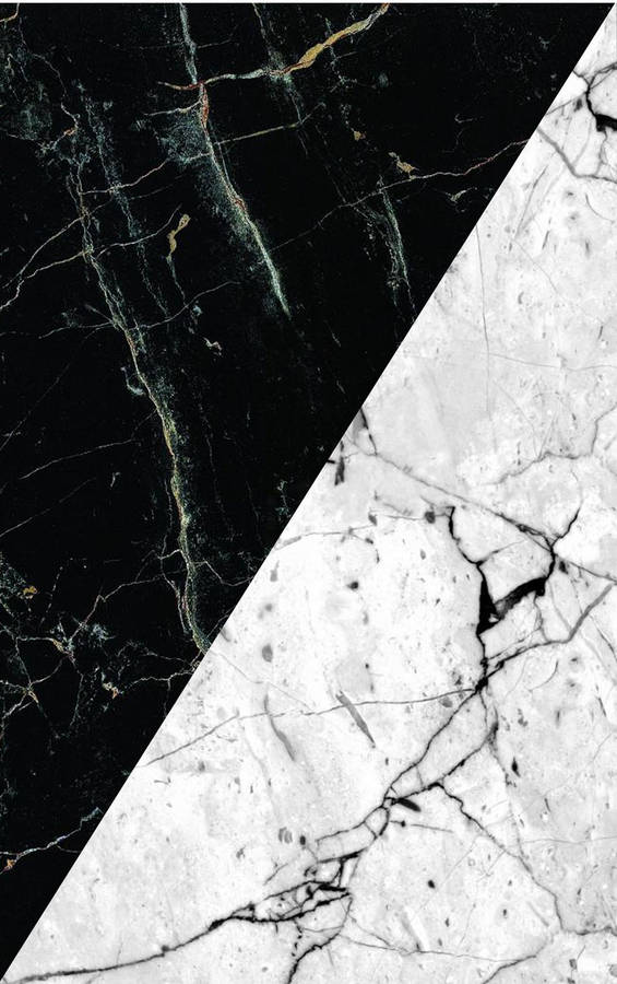 Two Toned Black White Marble Iphone Wallpaper