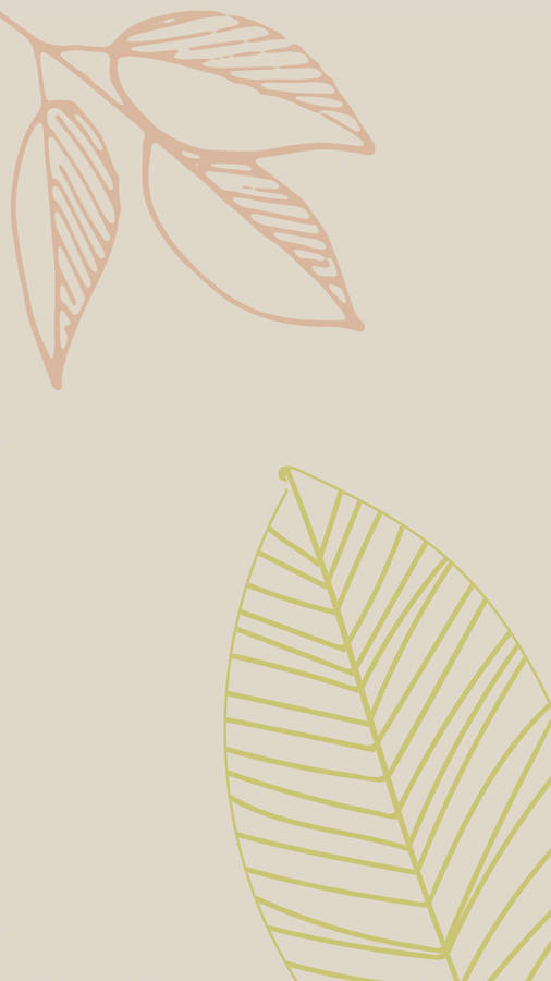 Two Types Of Leaves In Neutral Background Wallpaper