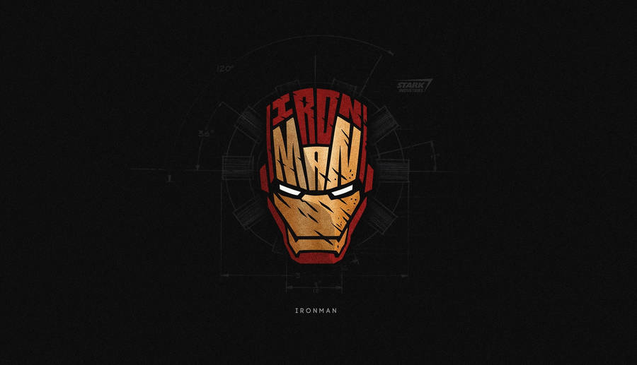Typographic Logo Of Superhero Iron Man Wallpaper