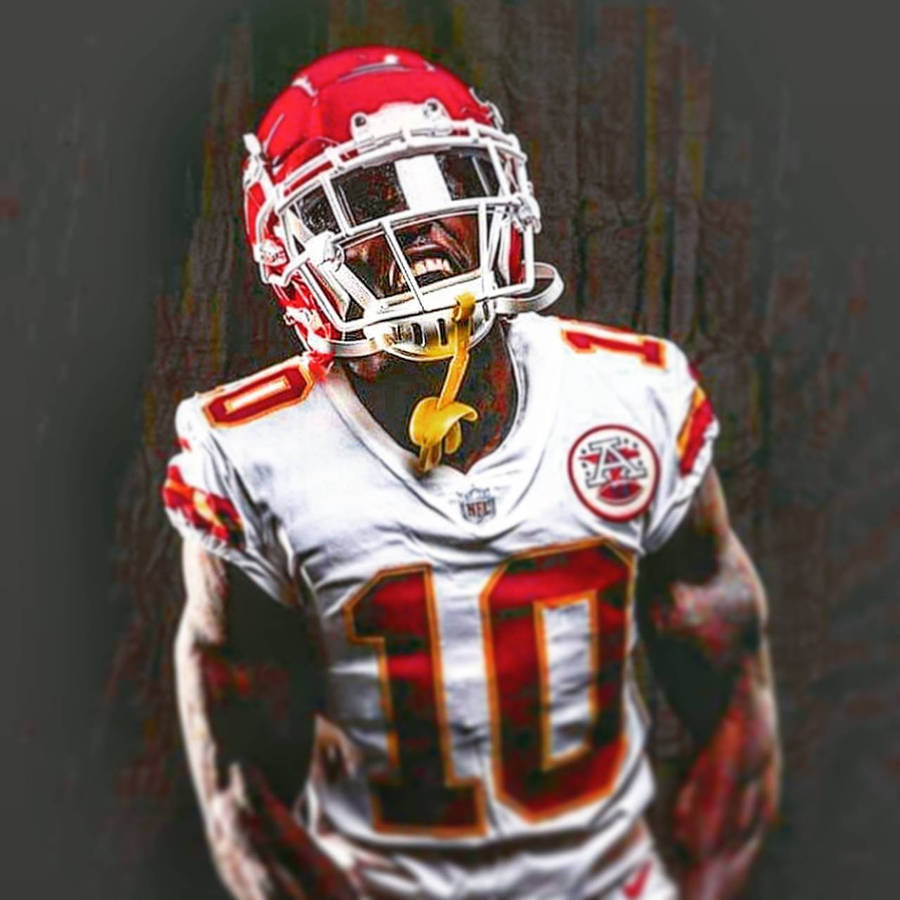 Tyreek Hill Kansas White Red Jersey Wallpaper