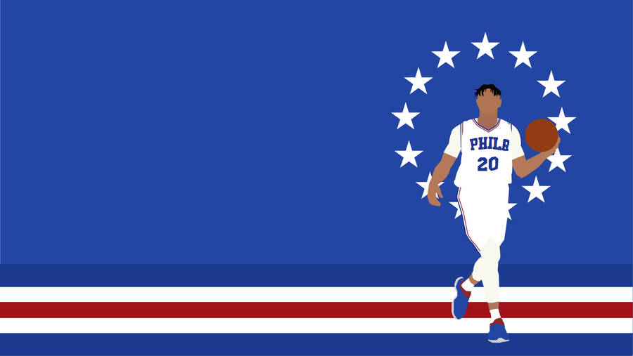 Tyrese Maxey Sixers Vector Wallpaper