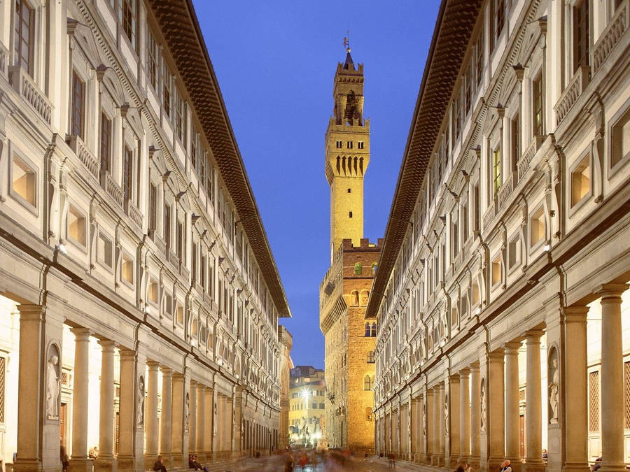 Uffizi Gallery View Palazzo Vecchio Wallpaper