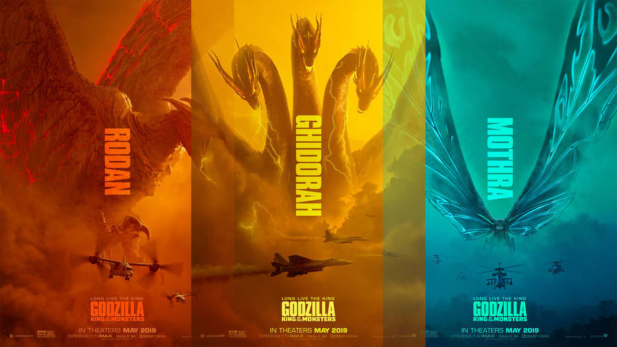 Ultra Hd Three Beasts Of Godzilla King Of The Monsters Wallpaper