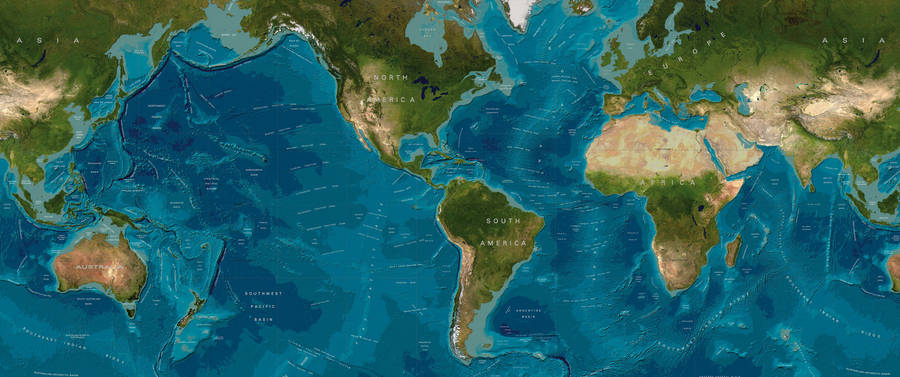 Ultrawide World Map Wallpaper