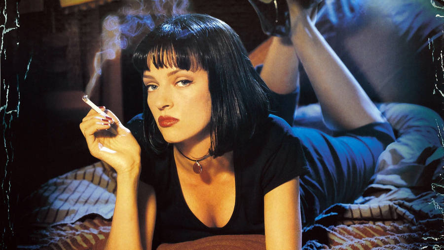 Uma Thurman As Mia Wallace In Pulp Fiction Wallpaper