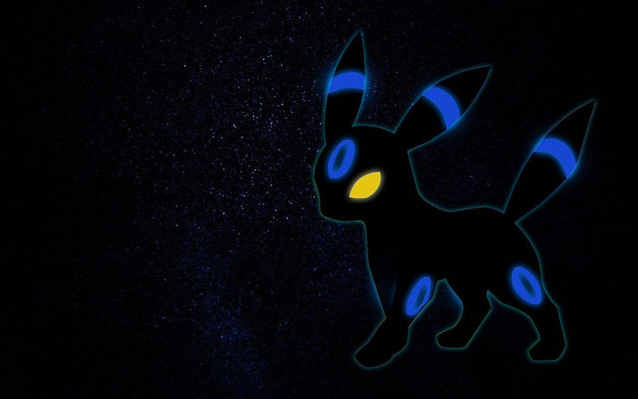 Umbreon Neon Blue Glow Wallpaper