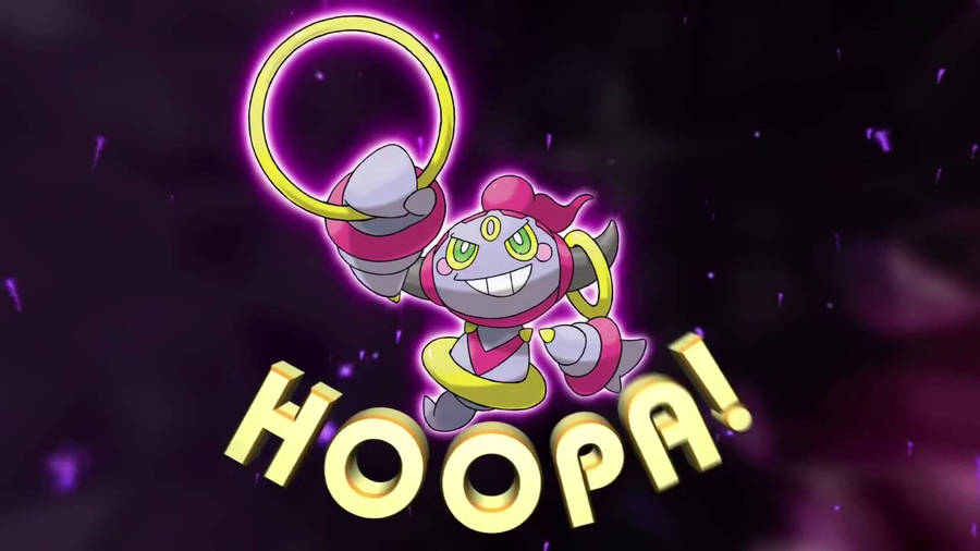 Unbound Hoopa With Text Wallpaper