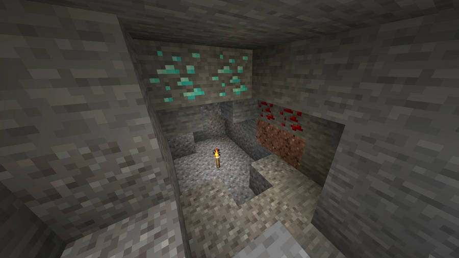 Underground Minecraft Diamond Ores Wallpaper