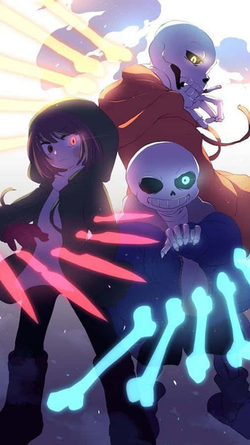 Undertale Frisk Skeletons Wallpaper