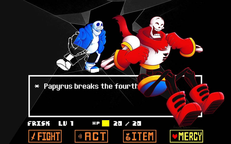 Undertale Papyrus And Sans Fourth Wall Wallpaper