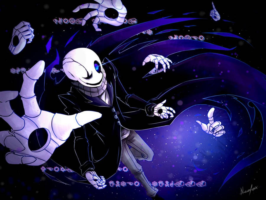 Undertale W. D. Gaster With Skeleton Hands Wallpaper