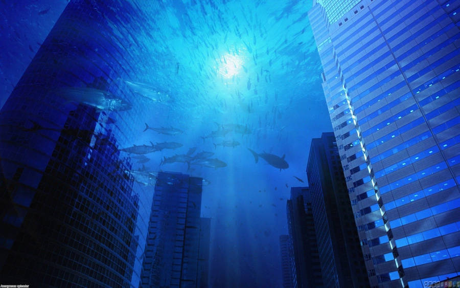 Underwater City Ocean Desktop Wallpaper