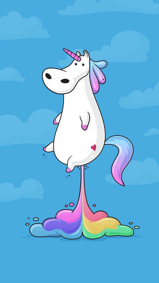 Unicorn Farting Rainbow Wallpaper