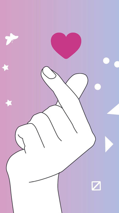 Unicorn Saranghae Finger Heart Wallpaper