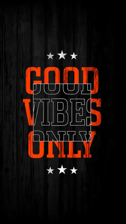 Unique Good Vibe Wooden Typographic Wallpaper