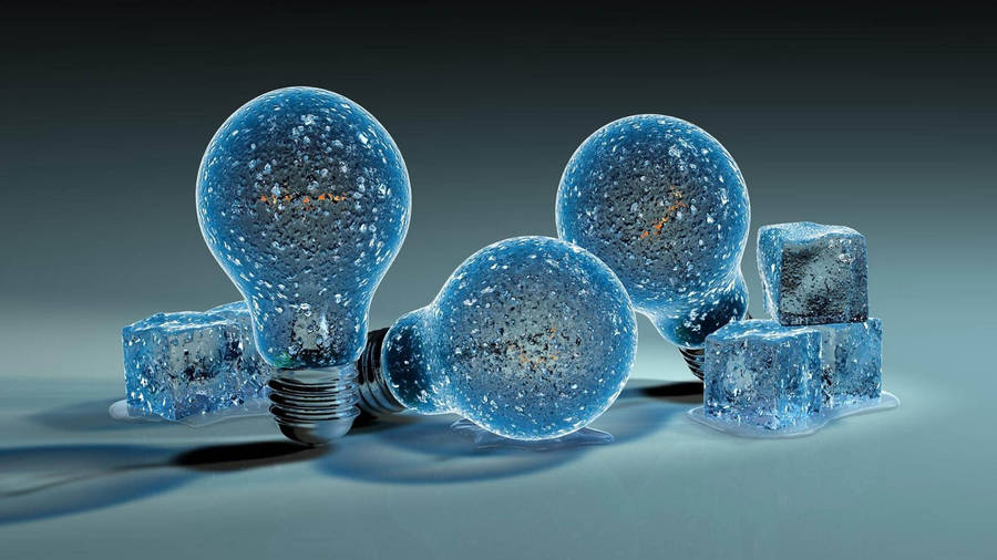 Unique Laptop Ice Bulbs Background Wallpaper