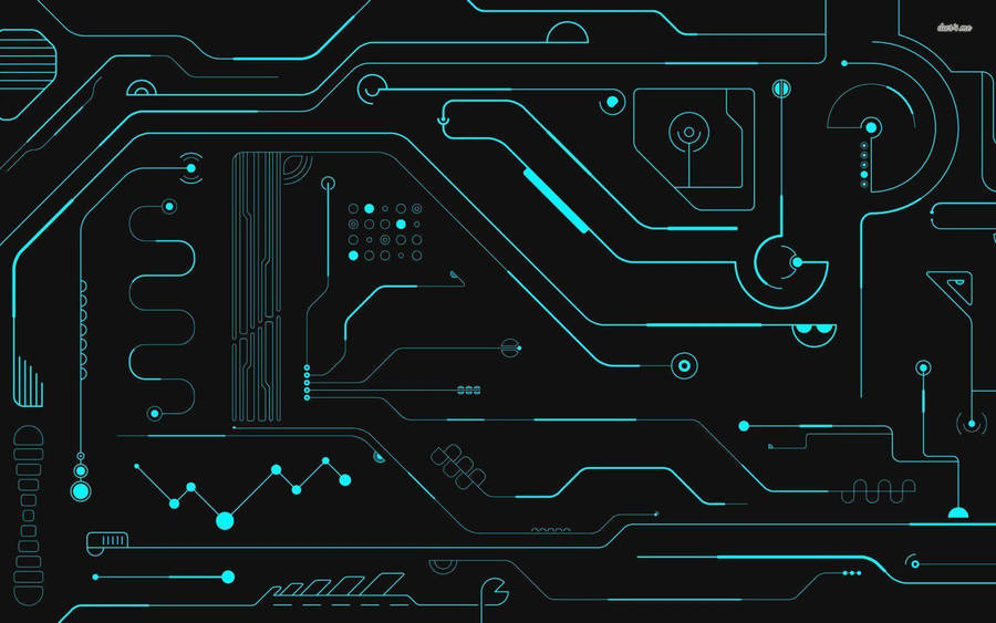 Unique Patterned Circuit Board Wallpaper