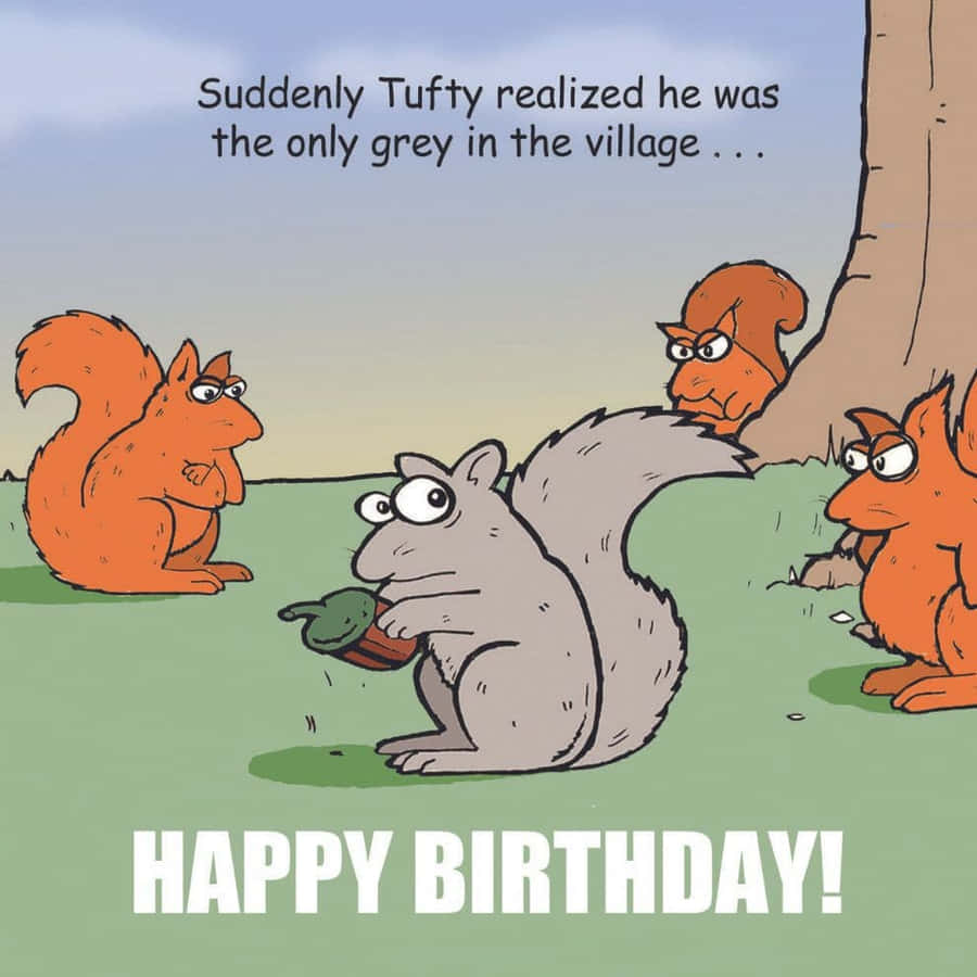 Unique Squirrel Birthday Greeting Wallpaper