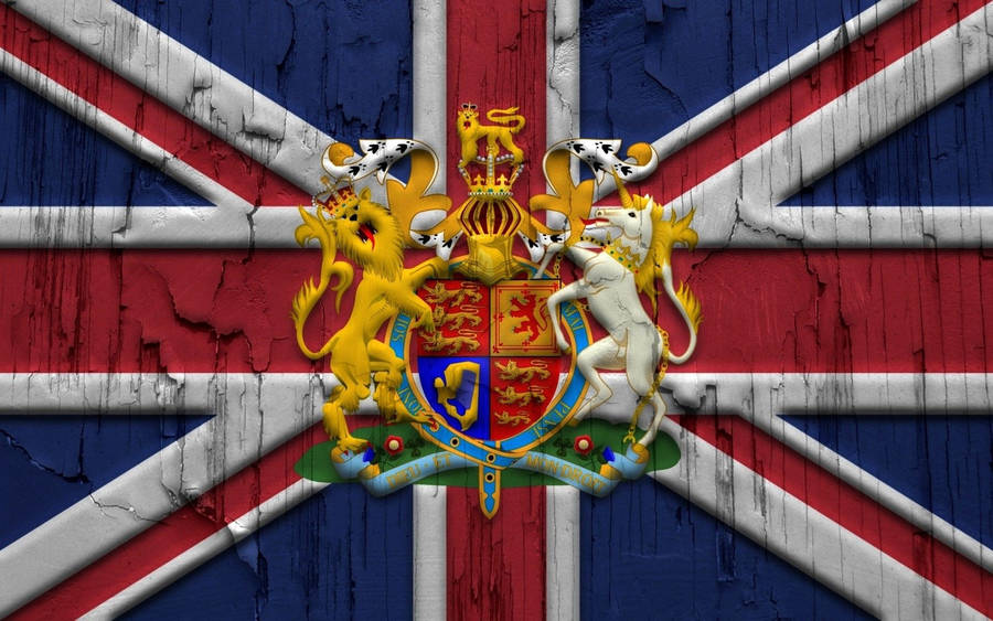 United Kingdom Flag With Animals Wallpaper