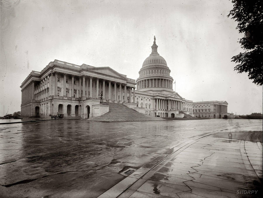 United States Capitol Old Bw Wallpaper