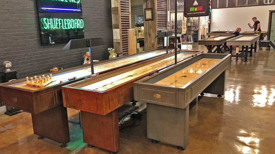 Universal Billiards Wood Shuffleboard Tables Wallpaper